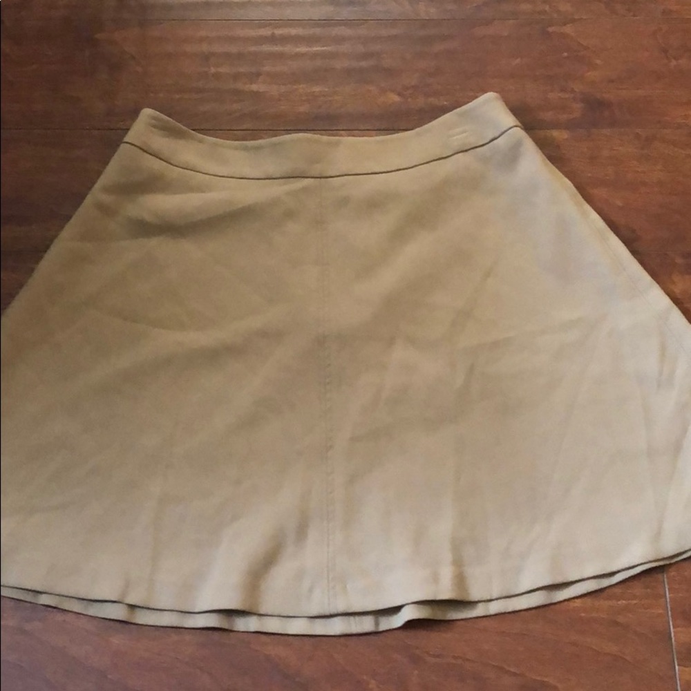 Loft tan a line skirt